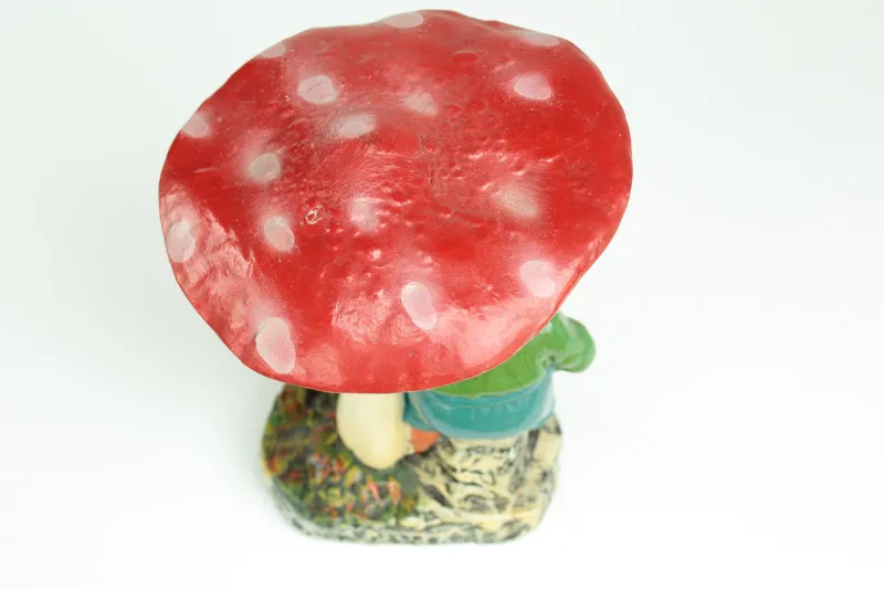 Discount Pamono Garden Gnome and Toadstool in Clay, GDR, 1950s