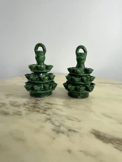 Pamono Garden Lighting in Caltagirone Ceramic, 1940s, Set of 2> Garden Lighting