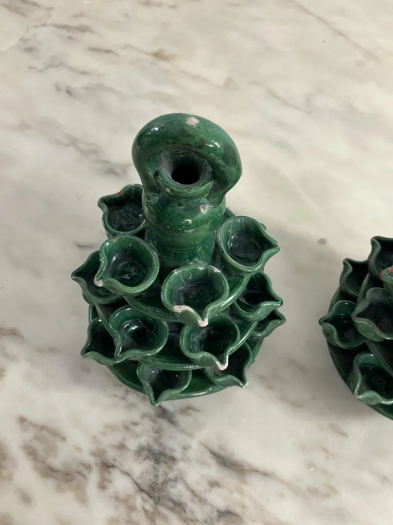 Pamono Garden Lighting in Caltagirone Ceramic, 1940s, Set of 2> Garden Lighting