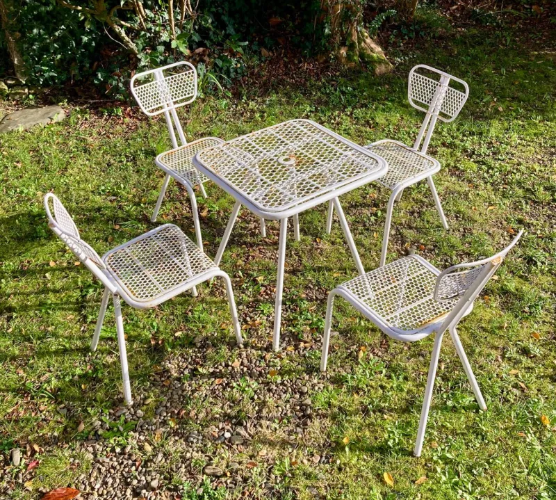 New Pamono Garden Set attributed to René Malaval, 1950s, Set of 5
