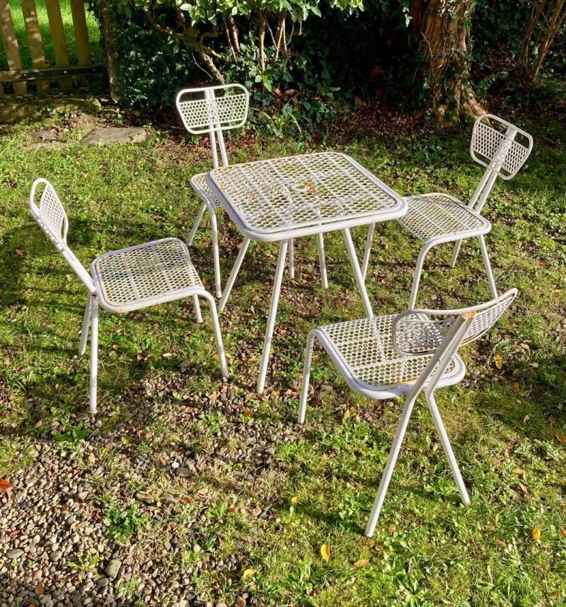 New Pamono Garden Set attributed to René Malaval, 1950s, Set of 5
