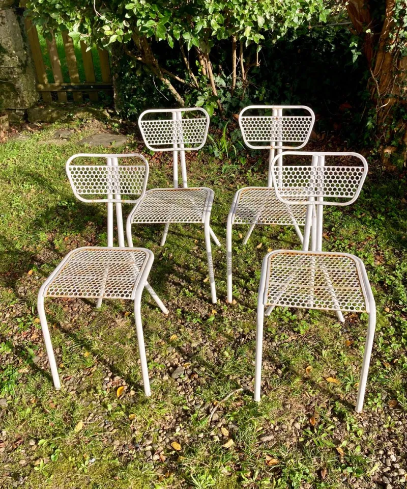New Pamono Garden Set attributed to René Malaval, 1950s, Set of 5