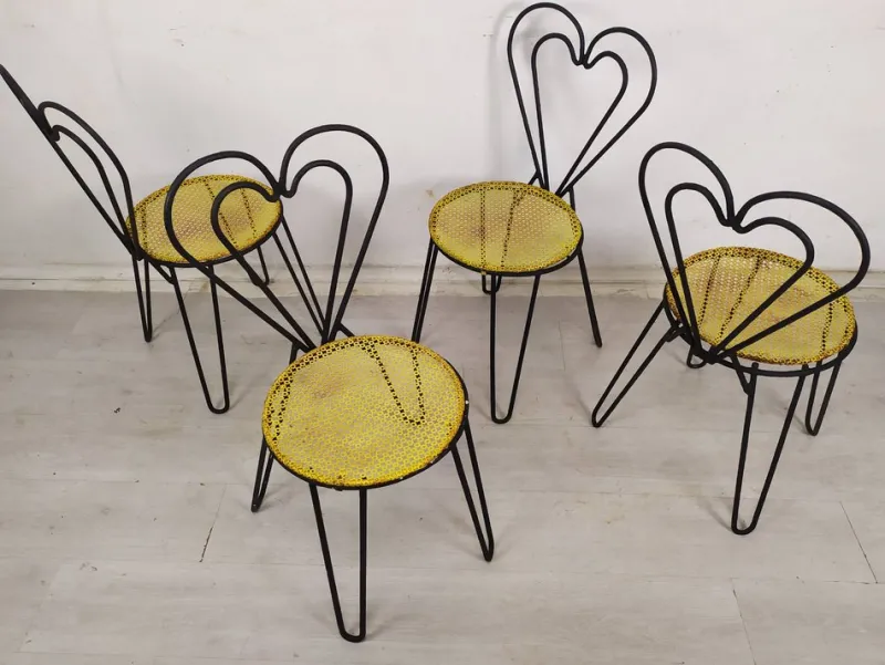 Pamono Garden Set by Mathieu Matégot, 1950s, Set of 5> Garden Tables