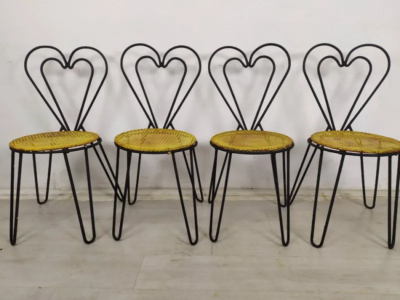 Pamono Garden Set by Mathieu Matégot, 1950s, Set of 5> Garden Tables