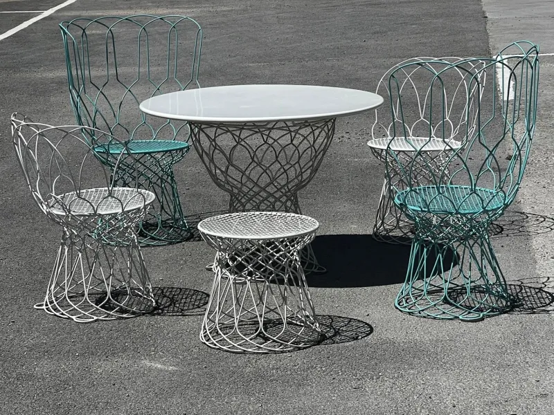 Pamono Garden Set Re-Trouvé Series in Twisted Steel by Patricia Urquiola for Emu, Set of 6> Garden Seating