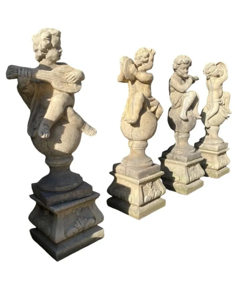 Discount Pamono Garden Stone Sculpture Cherubs, 1950s, Set of 4