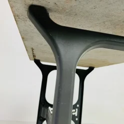 Pamono Garden Table with Marble Top on Singer Cast Iron Frame, 1950s