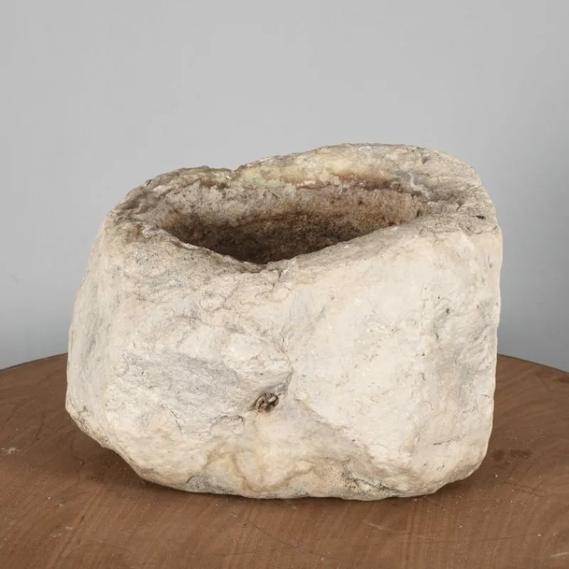 Pamono Garden Terrace Stone Bowl or Planter Carved from a Single Block> Planters And Jardiniere