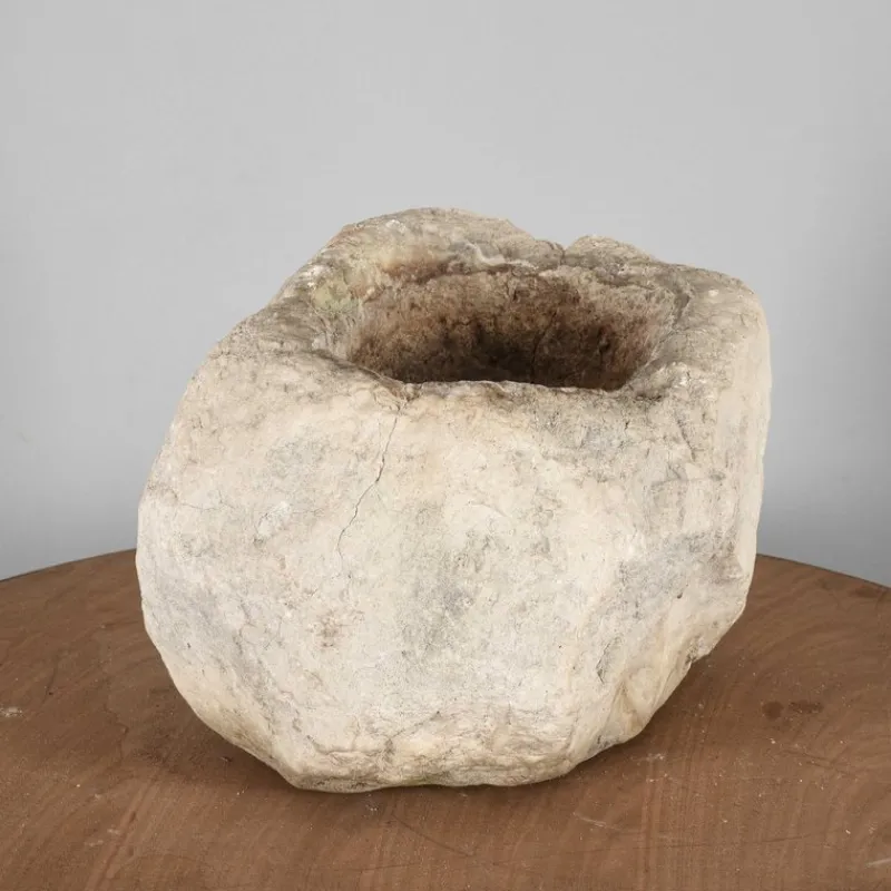 Pamono Garden Terrace Stone Bowl or Planter Carved from a Single Block> Planters And Jardiniere