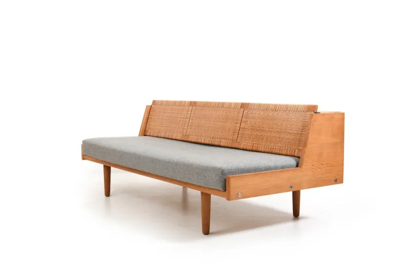 Pamono GE-258 Daybed in Oak and Cane by Hans J. Wegner for Getama, 1950s> Daybeds & Chaises Lounges