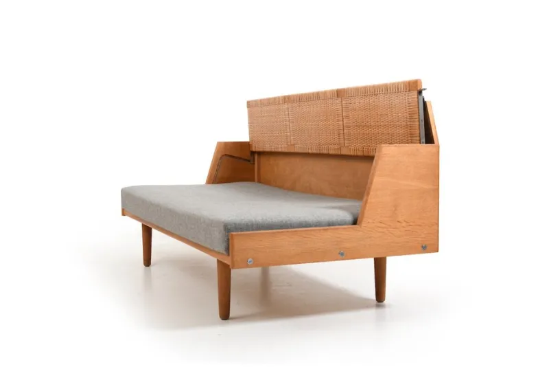 Pamono GE-258 Daybed in Oak and Cane by Hans J. Wegner for Getama, 1950s> Daybeds & Chaises Lounges