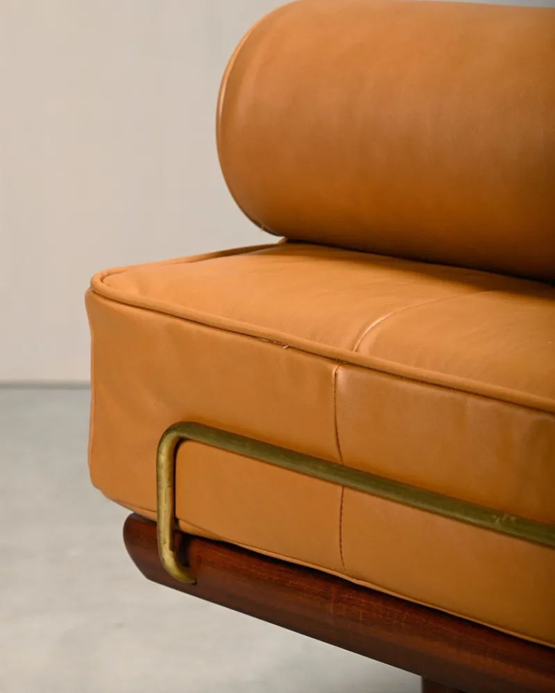 Pamono GE19 Daybed in Teak and Camel Leather by Hans J. Wegner for Getama, 1960s> Daybeds & Chaises Lounges