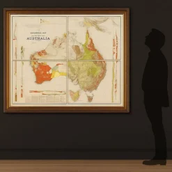 Pamono Geological Map of Australia, 1930s, Set of 2><noscript><img width=
