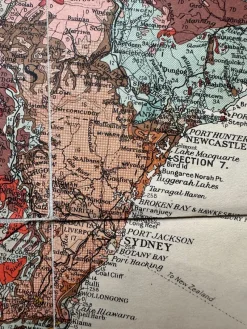 Pamono Geological Map of Australia, 1930s, Set of 2><noscript><img width=