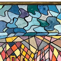 Pamono Geometric Abstract Composition, 1950s, Oil on Canvas, Framed> Abstraction