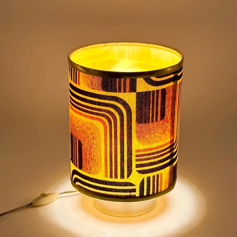 Online Pamono Geometric Fabric Table Lamp, 1970s