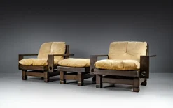 New Pamono Geometric Living Room Model St. Moritz by Klaus Rausch Furniture Co. for Architects and Designers, 1960s, Set of 7