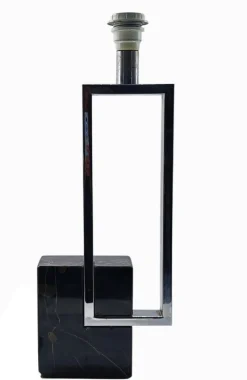 Pamono Geometric Metal and Marble Table Lamp from Benci Firenze, 1970s> Table Lamps