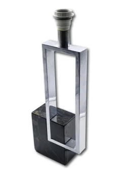 Pamono Geometric Metal and Marble Table Lamp from Benci Firenze, 1970s> Table Lamps