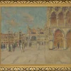 Outlet Pamono Georg Brandes, View of St. Mark's Square..., Oil Painting, Early 20th Century, Framed