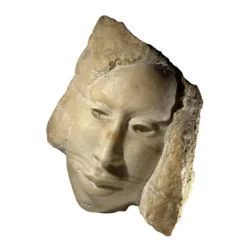 Pamono Georg Glaser, Woman's Face Sculpture, 1980s, Marble> Sculpture