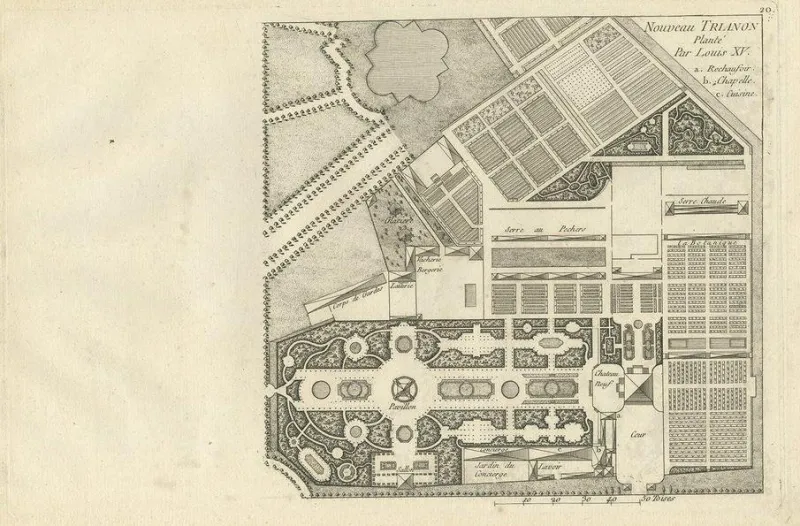 Pamono Georg Louis le Rouge, Garden Planted by Louis XV, 1785, Paper