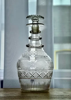 Pamono George III Anglo-Irish Crystal Cut Glass Decanter, 1825><noscript><img width=