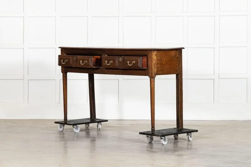 Pamono George III English Vernacular Oak Dresser Base, 1800> Dressers, Commodes & Chests