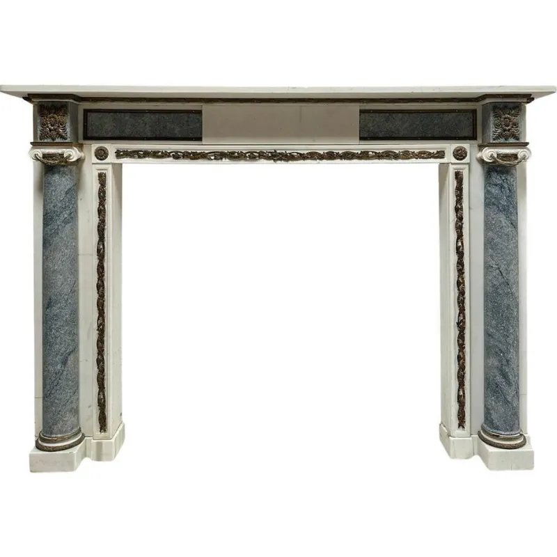 Outlet Pamono George III Marble and Ormolu Fireplace Mantel, 1780s