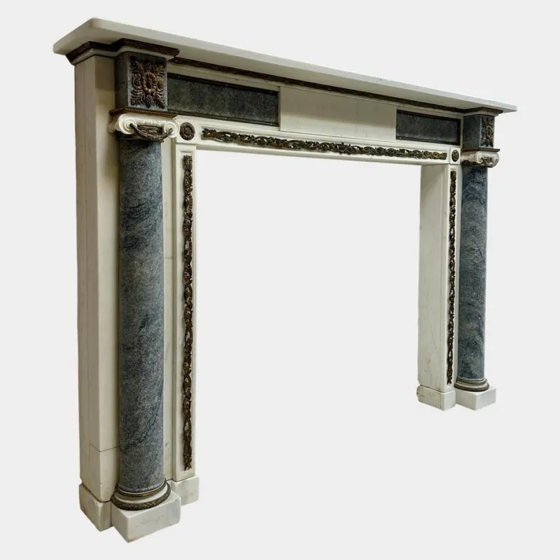 Outlet Pamono George III Marble and Ormolu Fireplace Mantel, 1780s