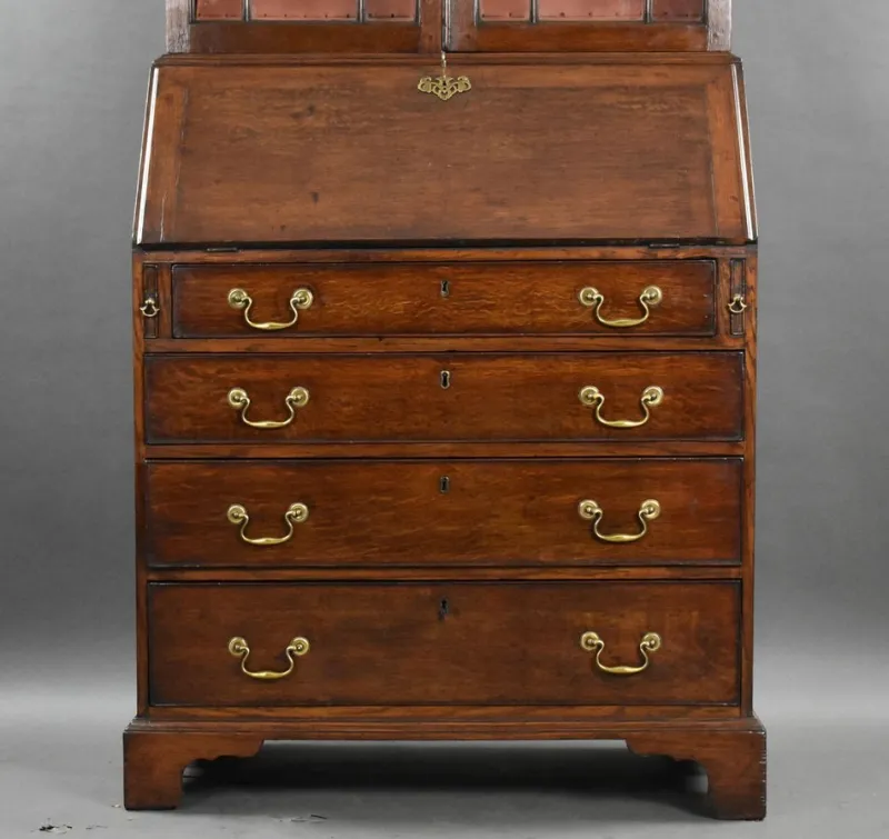 Pamono George III Oak Bureau Bookcase, 1780s> Shelves & Wall Units