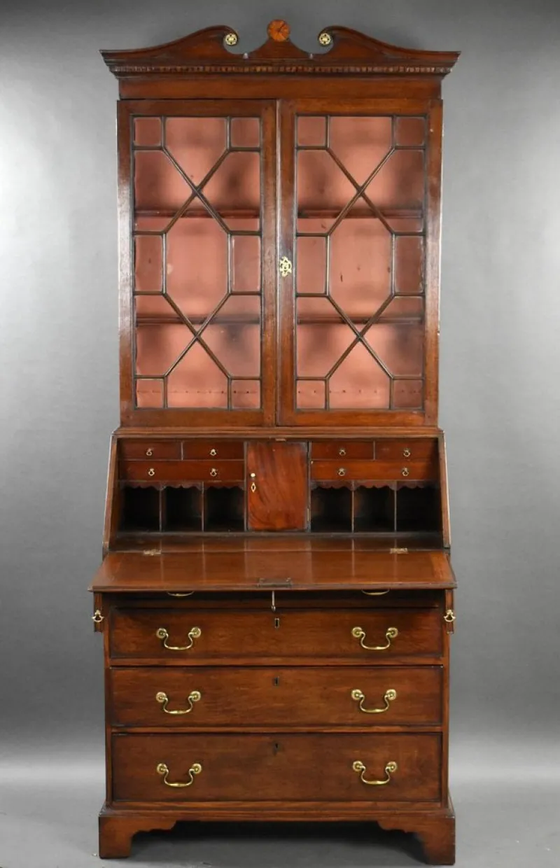 Pamono George III Oak Bureau Bookcase, 1780s> Shelves & Wall Units