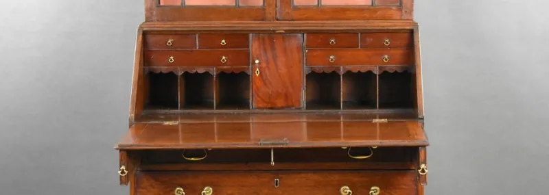 Pamono George III Oak Bureau Bookcase, 1780s> Shelves & Wall Units