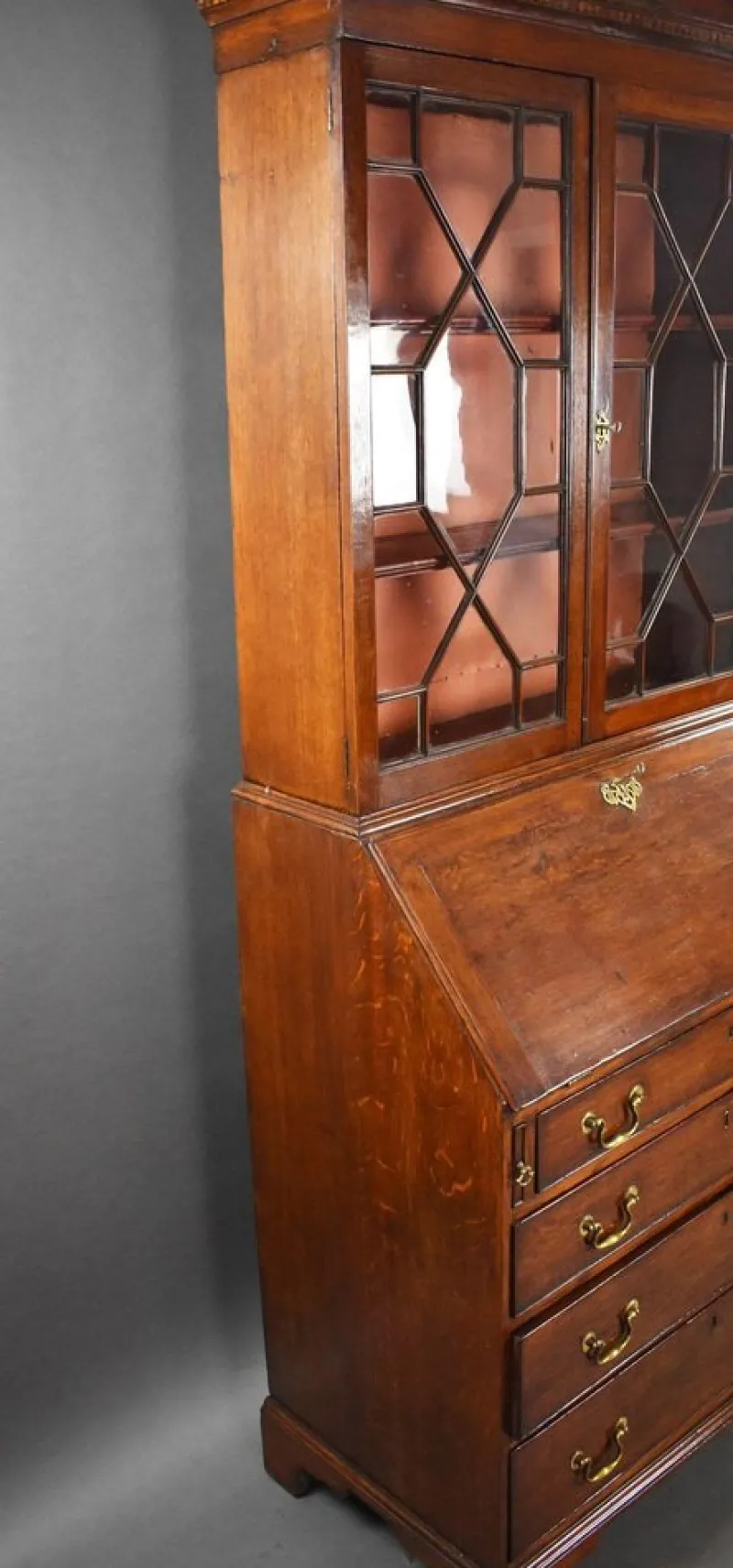 Pamono George III Oak Bureau Bookcase, 1780s> Shelves & Wall Units