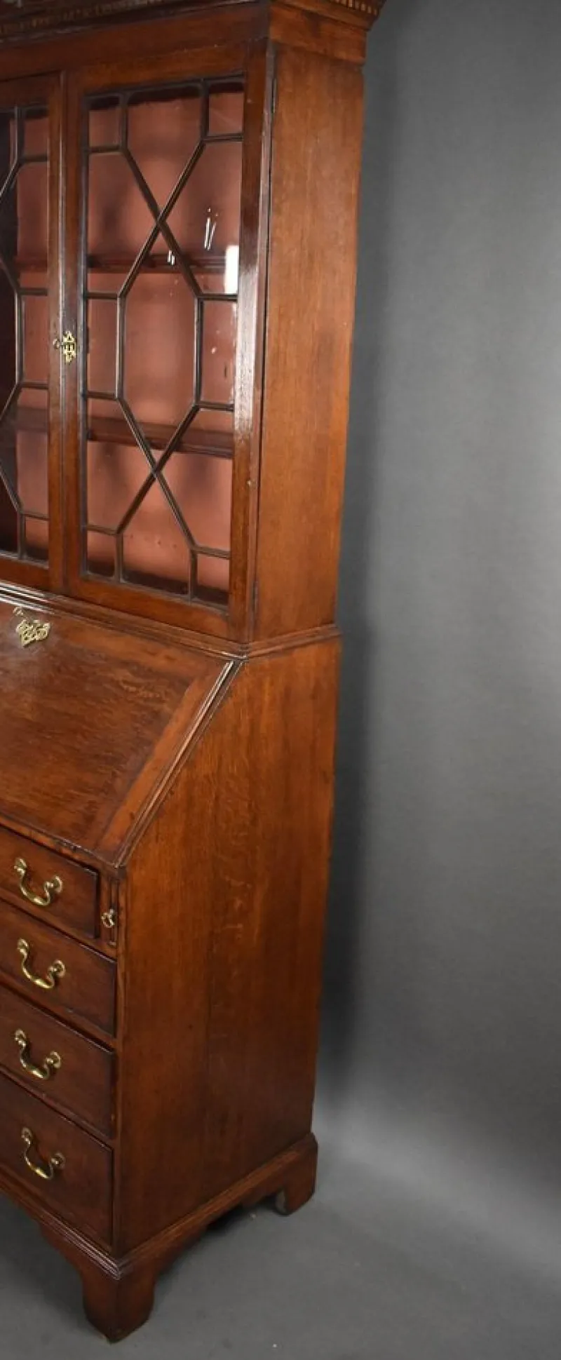 Pamono George III Oak Bureau Bookcase, 1780s> Shelves & Wall Units