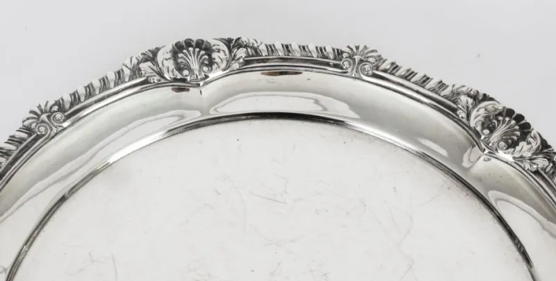 Pamono George III Sterling Silver Salver by Paul Storr, 1811> Serving Dishes