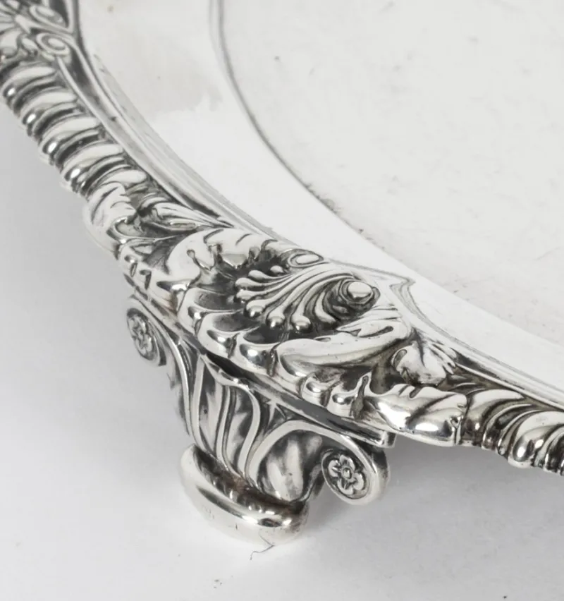 Pamono George III Sterling Silver Salver by Paul Storr, 1811> Serving Dishes