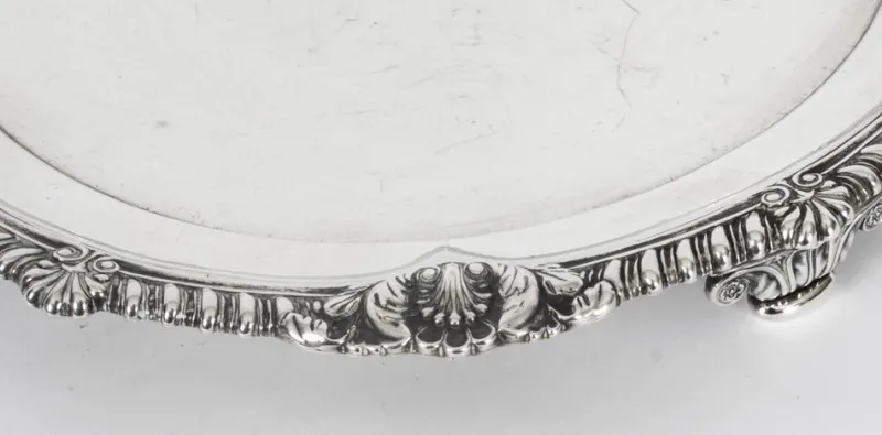 Pamono George III Sterling Silver Salver by Paul Storr, 1811> Serving Dishes
