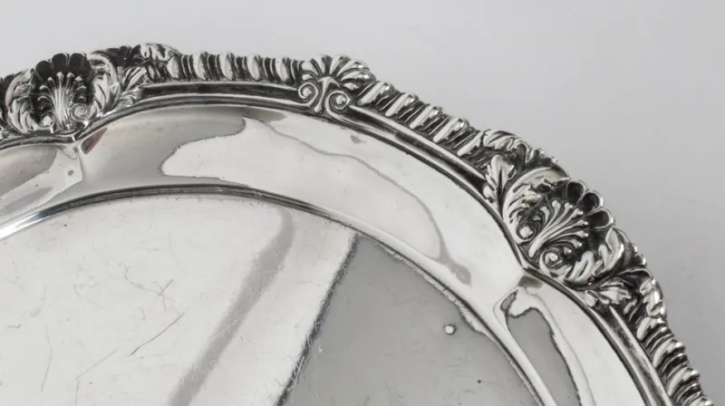 Pamono George III Sterling Silver Salver by Paul Storr, 1811> Serving Dishes