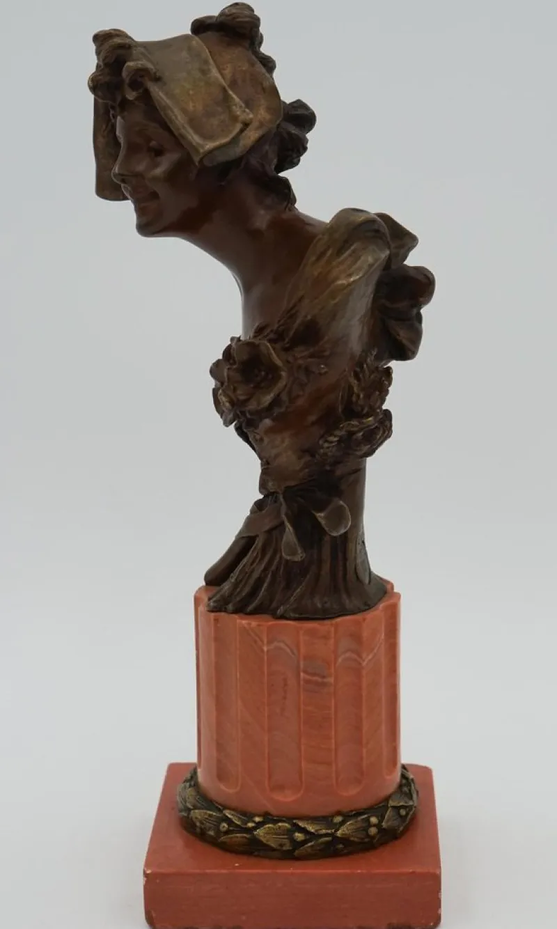 Pamono George van der Straeten, Bust of a Dutch Lady, Bronze> Sculpture
