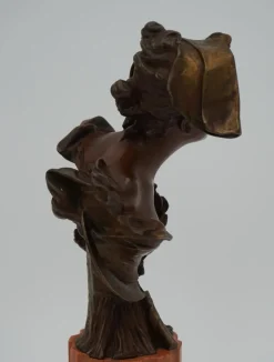 Pamono George van der Straeten, Bust of a Dutch Lady, Bronze><noscript><img width=