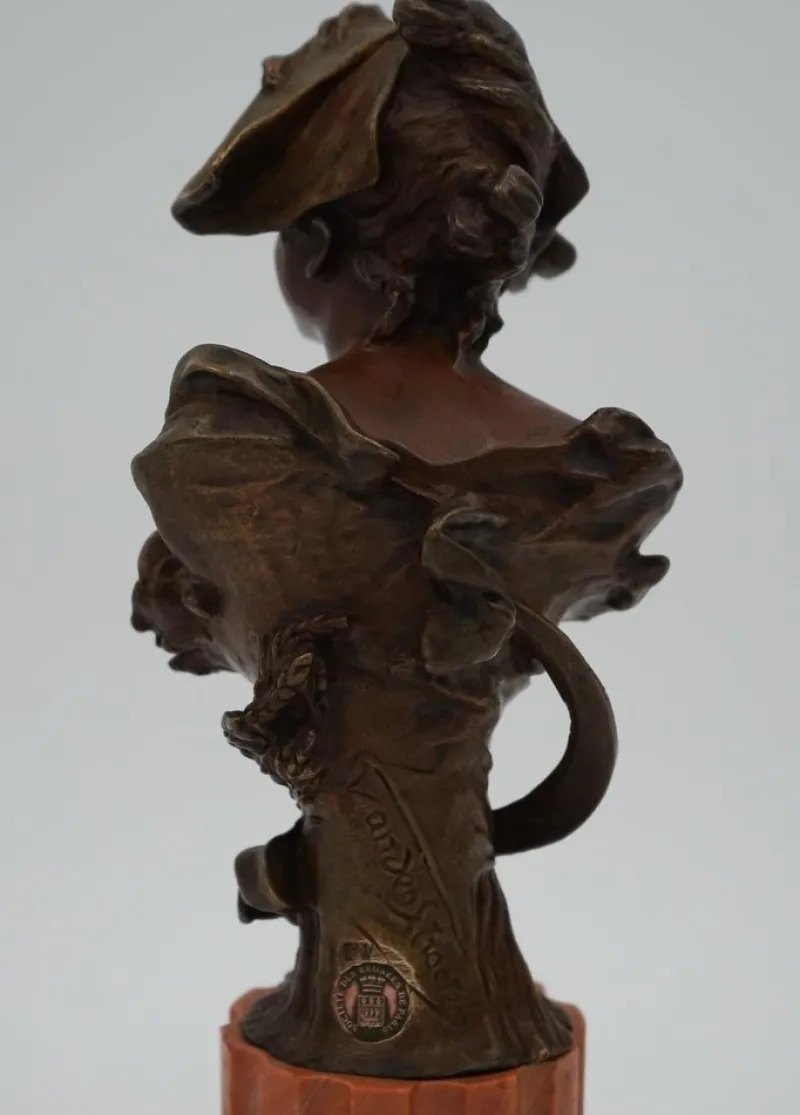 Pamono George van der Straeten, Bust of a Dutch Lady, Bronze> Sculpture
