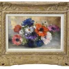 Pamono Georges Danset, Anemones and Daisies, Oil on Canvas, Early 20th Century> Classical