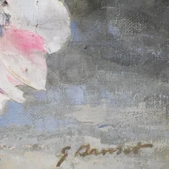 Pamono Georges Danset, Anemones and Daisies, Oil on Canvas, Early 20th Century><noscript><img width=