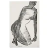Pamono Georges (géo) De Vlamynck, Abstract Nude Woman, Charcoal Ink Chalk on Wet Paper> Minimalist