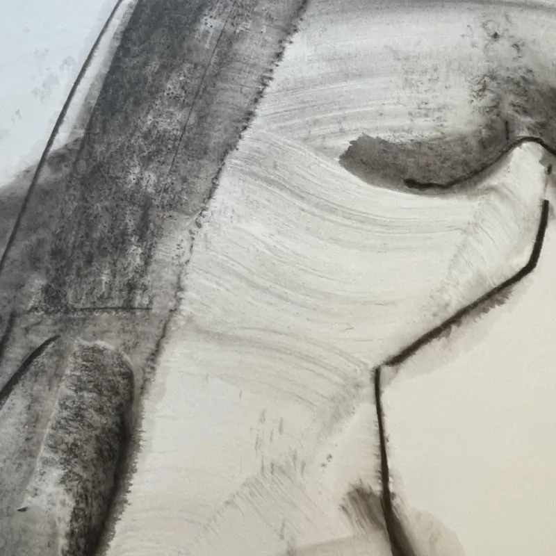 Pamono Georges (géo) De Vlamynck, Abstract Nude Woman, Charcoal Ink Chalk on Wet Paper> Minimalist