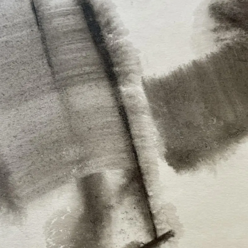 Pamono Georges (géo) De Vlamynck, Abstract Nude Woman, Charcoal Ink Chalk on Wet Paper> Minimalist
