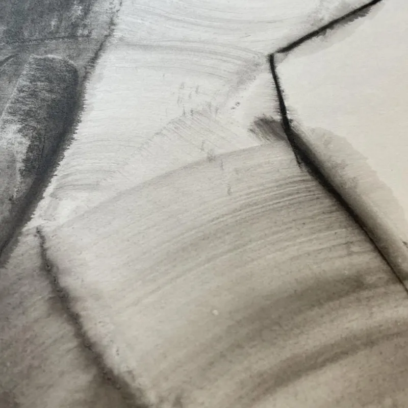 Pamono Georges (géo) De Vlamynck, Abstract Nude Woman, Charcoal Ink Chalk on Wet Paper> Minimalist