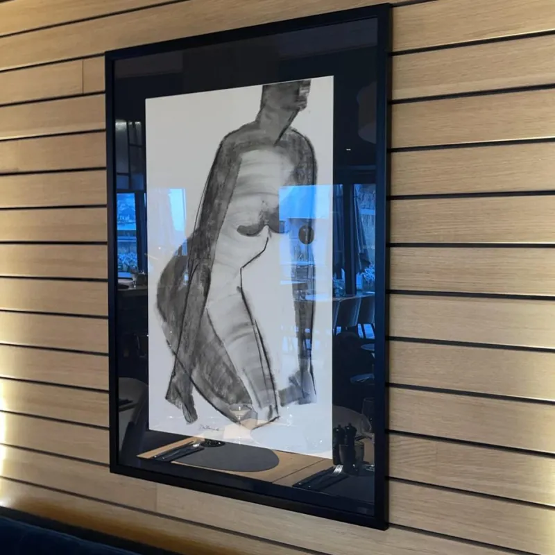 Pamono Georges (géo) De Vlamynck, Abstract Nude Woman, Charcoal Ink Chalk on Wet Paper> Minimalist