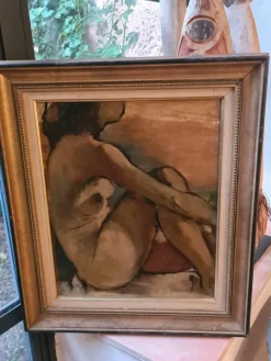 Pamono Georges Gonthier, Female Nude of the Artist's Wife, 1940s, Oil Painting, Framed><noscript><img width=